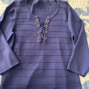 Navy lace front with bling detail beads